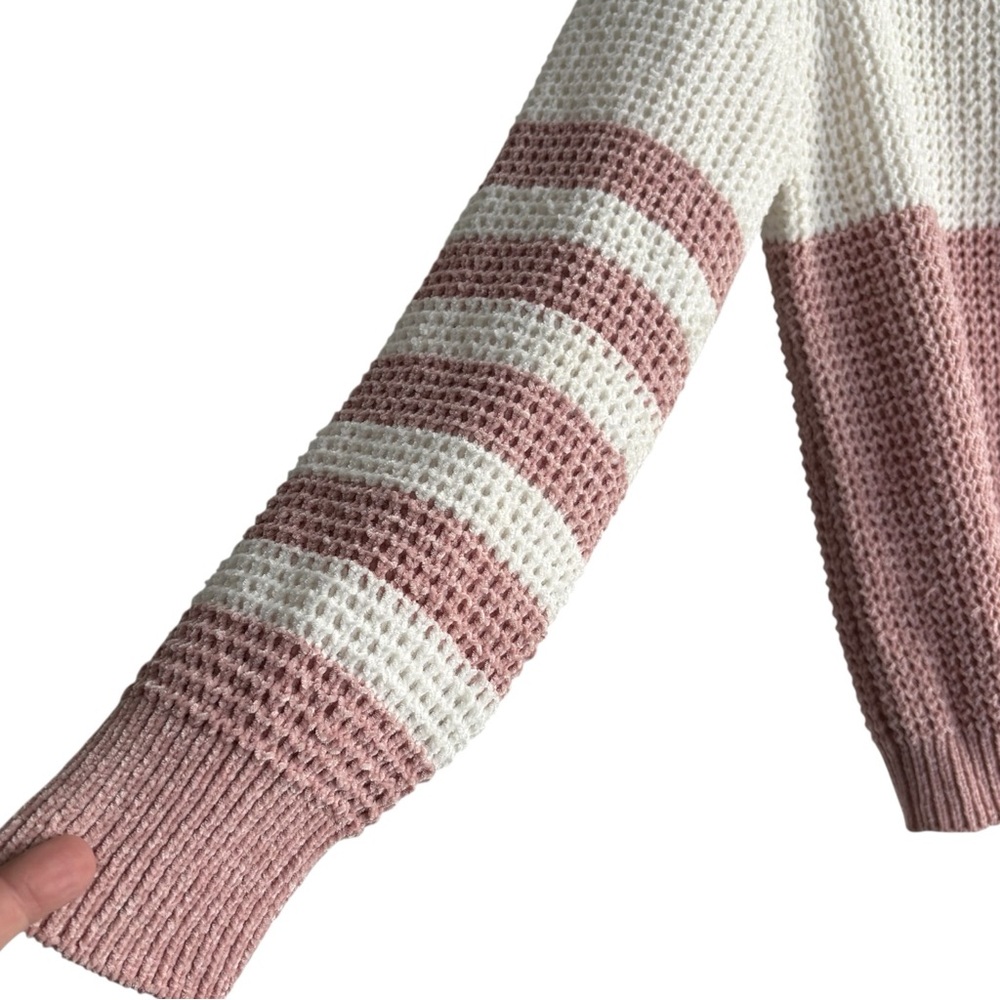 T TAHARI Chenille Color-Block Sweater in Ivory/Blush Size MED  — NEW WITH TAG!!! - Picture 4 of 7
